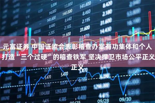 元富证券 中国证监会表彰稽查办案有功集体和个人 打造“三个过硬”的稽查铁军 坚决捍卫市场公平正义